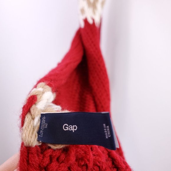 GAP Red/White Knit Scarf and Mittens - Picture 3 of 5